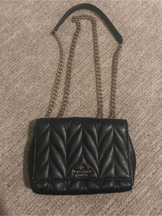kate spade Handbags - kate spade Black Quilted Leather Crossbody with Gold Chain